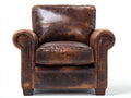 Poltrona - Pelle - 90 x 87 x 92 cm - Marrone scuro - Design classico vintage