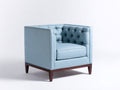 Poltrona - Tessuto - 89 x 86 x 80 cm - Azzurro chiaro - Design moderno capitonné