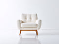 Poltrona - Tessuto - 80 x 79 x 82 cm - Bianco avorio - Design moderno rétro