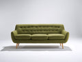 Divano a 3 posti - Tessuto - 211 x 89 x 84 cm - Verde oliva - Stile mid-century moderno