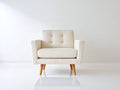Poltrona - Tessuto - 81 x 82 x 80 cm - Beige chiaro - Design moderno compatto