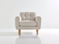 Poltrona - Tessuto - 76 x 79 x 79 cm - Beige chiaro - Design moderno compatto