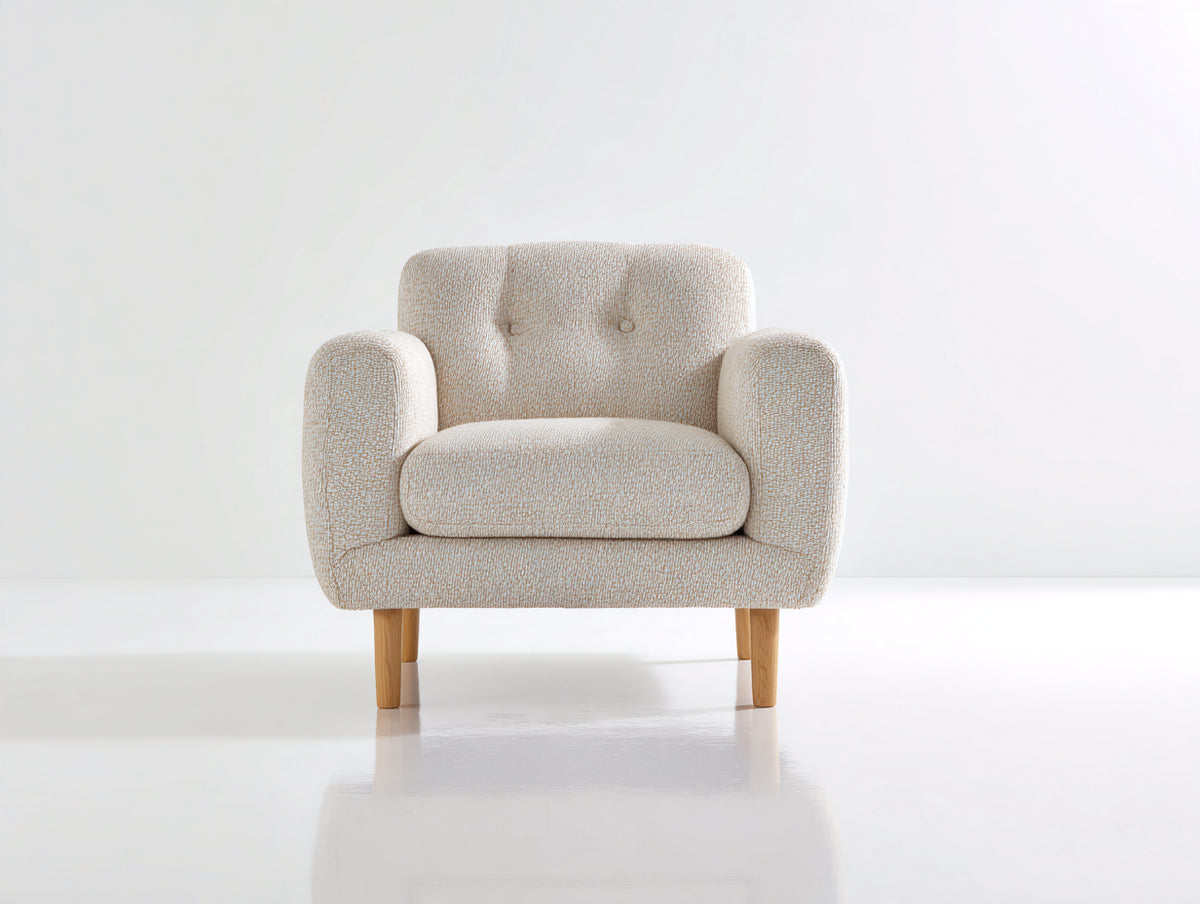 Poltrona - Tessuto - 76 x 79 x 79 cm - Beige chiaro - Design moderno compatto