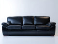 Divano a 3 posti - Pelle - 214 x 92 x 86 cm - Nero - Stile contemporaneo