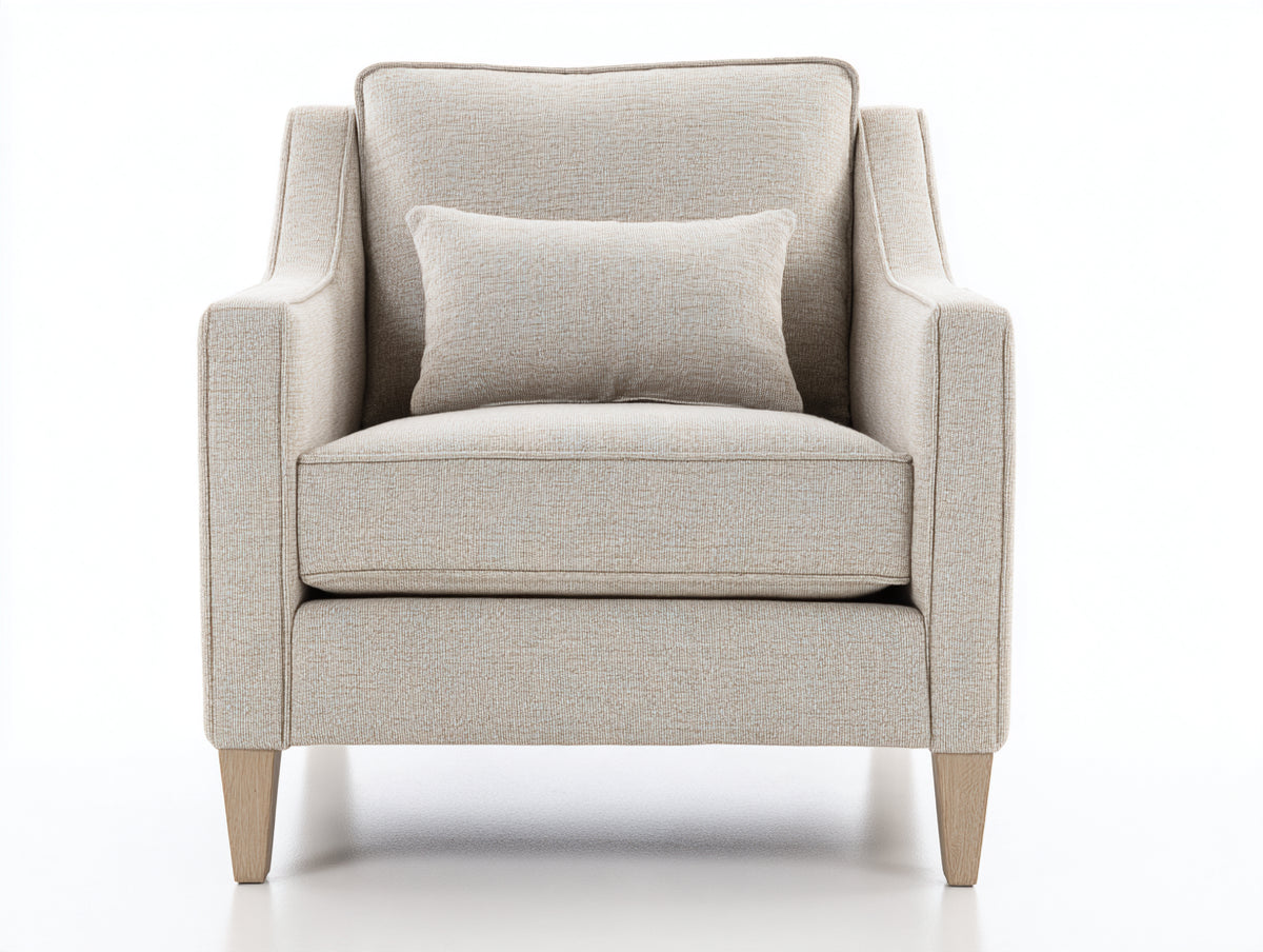 Poltrona - Tessuto - 85 x 88 x 89 cm - Beige chiaro - Design contemporaneo lineare