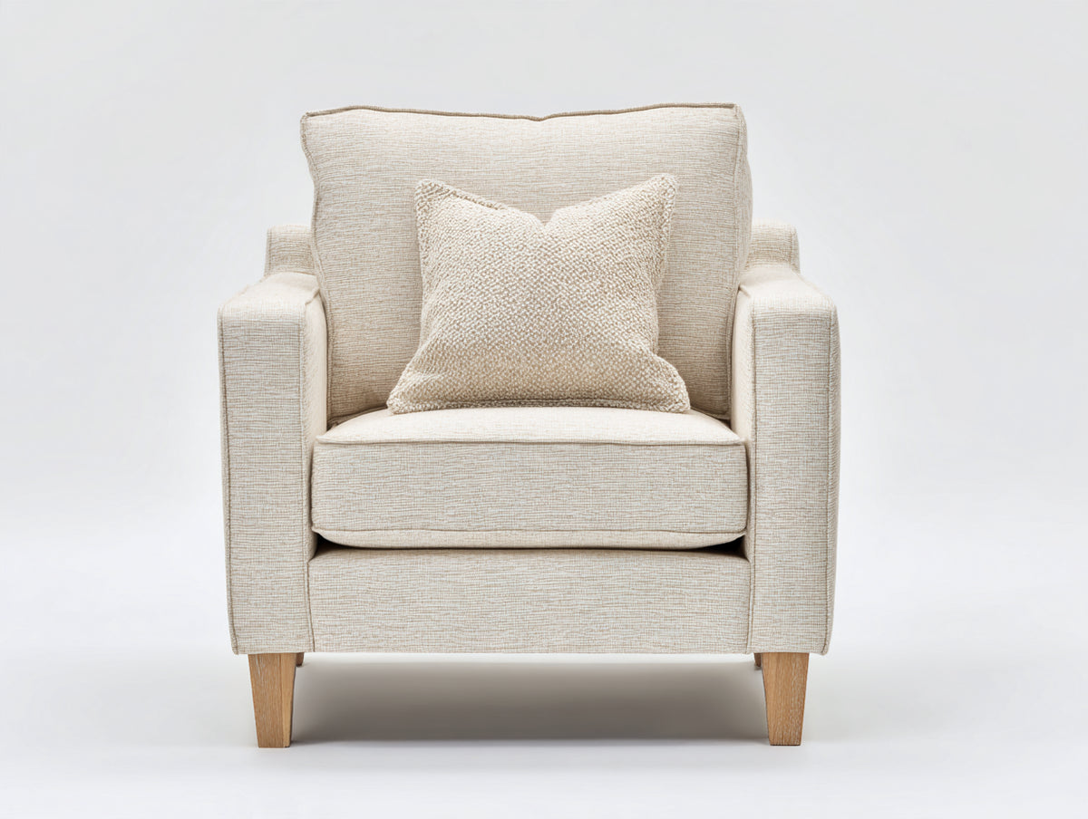 Poltrona - Tessuto - 83 x 87 x 85 cm - Beige crema - Design moderno confortevole
