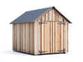 Casetta da giardino - Legno - 190 x 150 x 228 cm - Legno naturale-Grigio ardesia - Stile contemporaneo