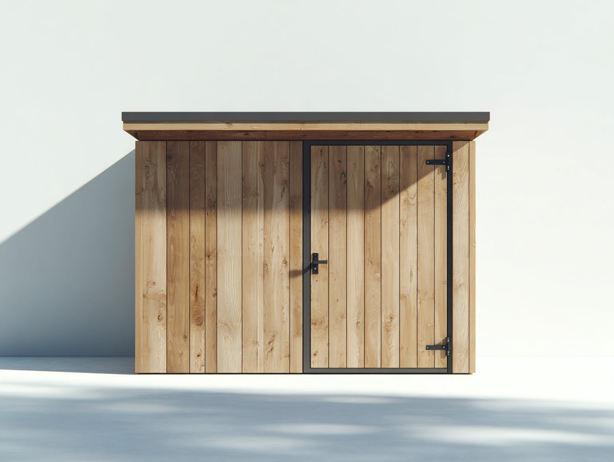 Casetta da giardino - Legno - 245 x 150 x 205 cm - Legno naturale-Grigio antracite - Stile moderno