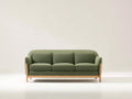 Divano a 3 posti - Tessuto-Legno - 204 x 89 x 81 cm - Verde salvia-Legno naturale - Stile scandinavo moderno