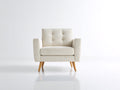 Poltrona - Tessuto - 78 x 80 x 84 cm - Bianco crema - Design moderno rétro