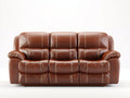 Divano a 3 posti - Pelle - 213 x 98 x 101 cm - Marrone - Stile contemporaneo con funzione reclinabile